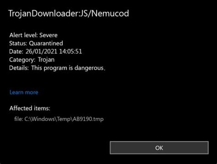 TrojanDownloader:JS/Nemucod